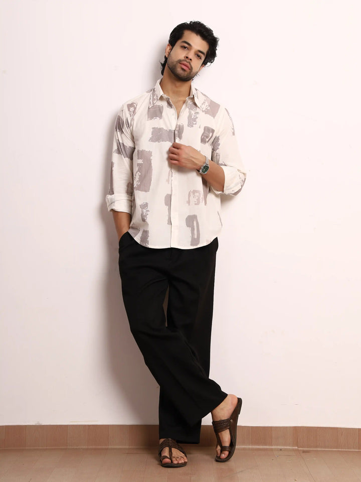 Brushstroke Cotton Full Sleeve Shirt