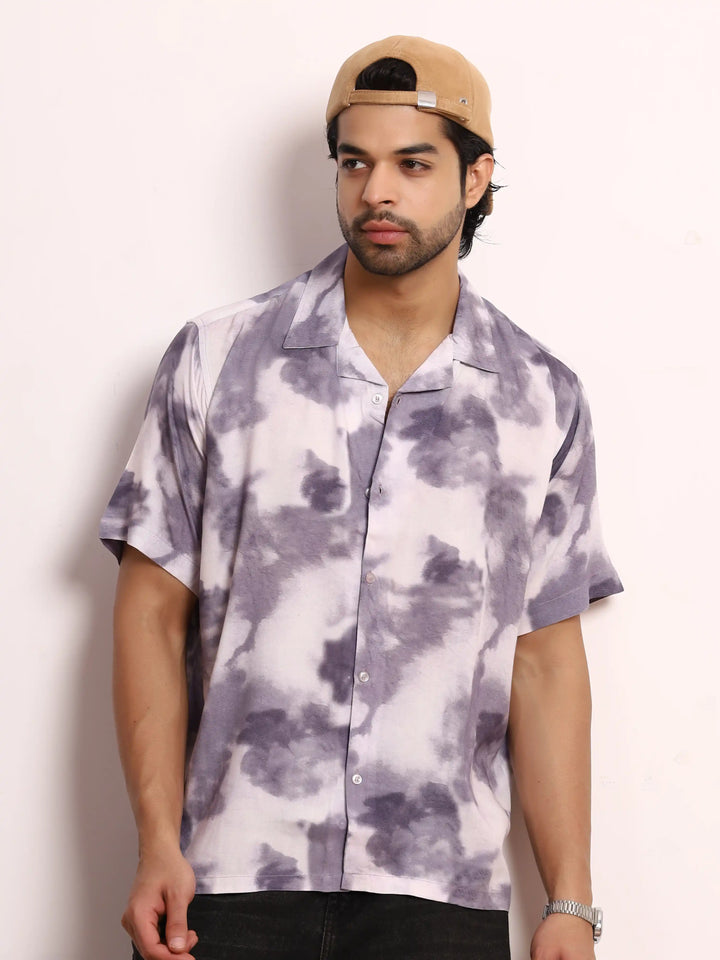 Purple Cloudburst Viscose Resort Shirt