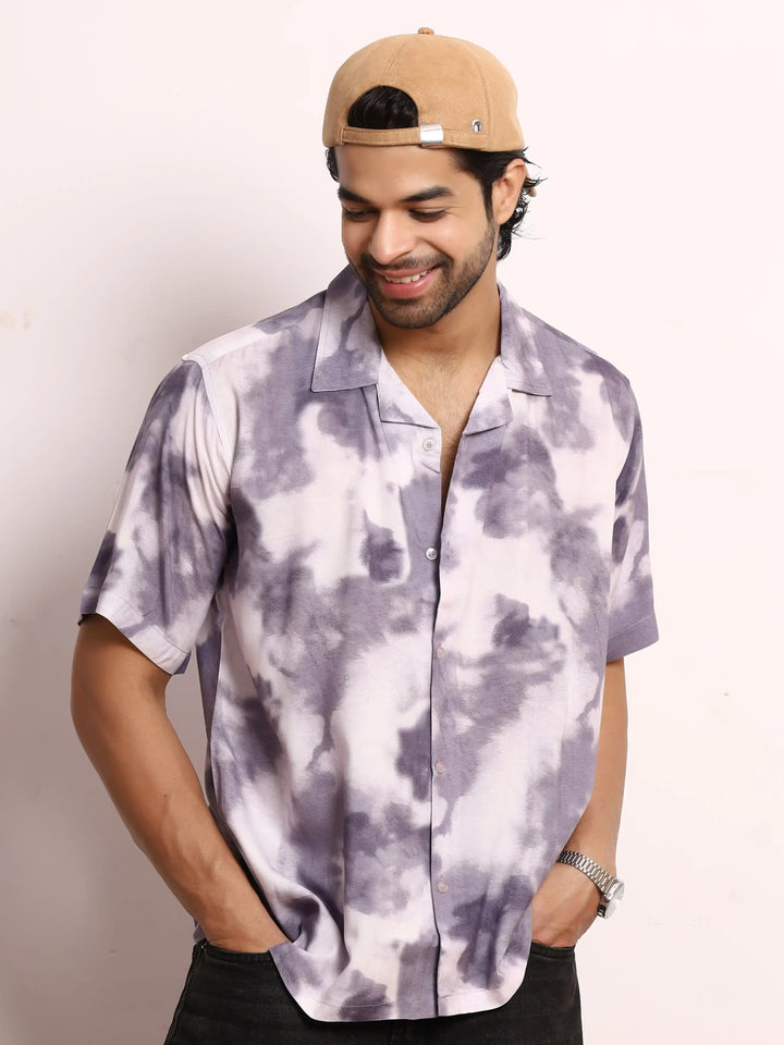 Purple Cloudburst Viscose Resort Shirt