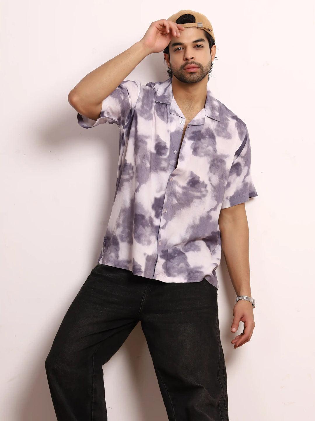 Purple Cloudburst Viscose Resort Shirt