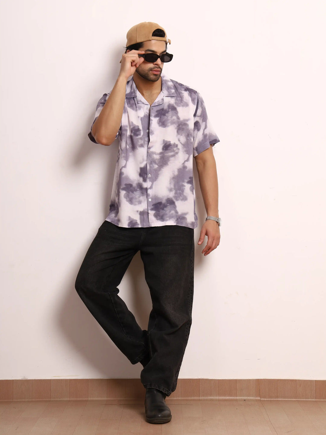 Purple Cloudburst Viscose Resort Shirt