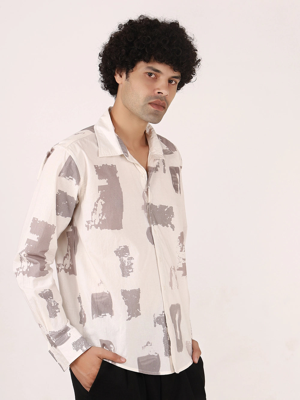 Brushstroke Cotton Full Sleeve Shirt