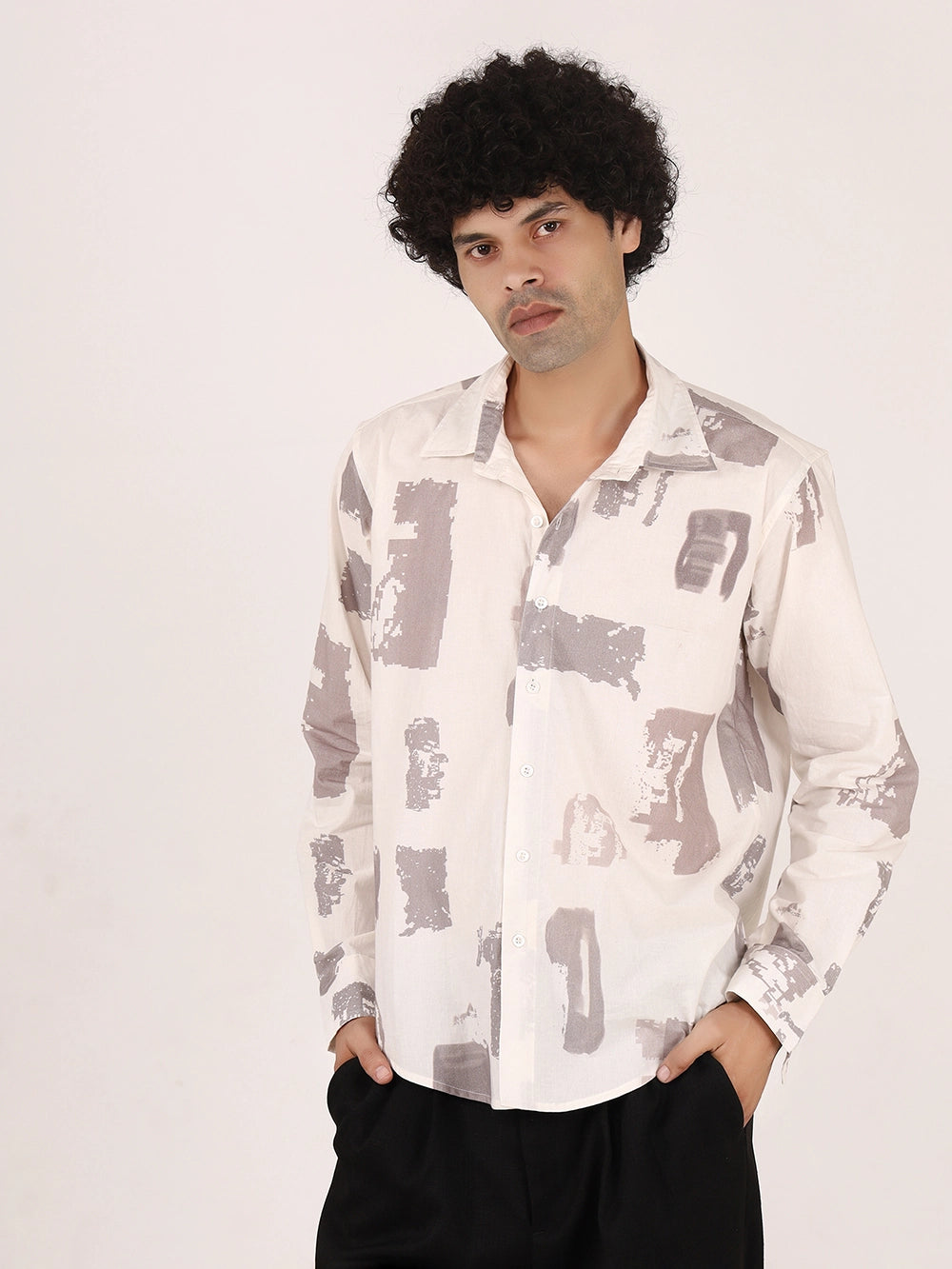 Brushstroke Cotton Full Sleeve Shirt