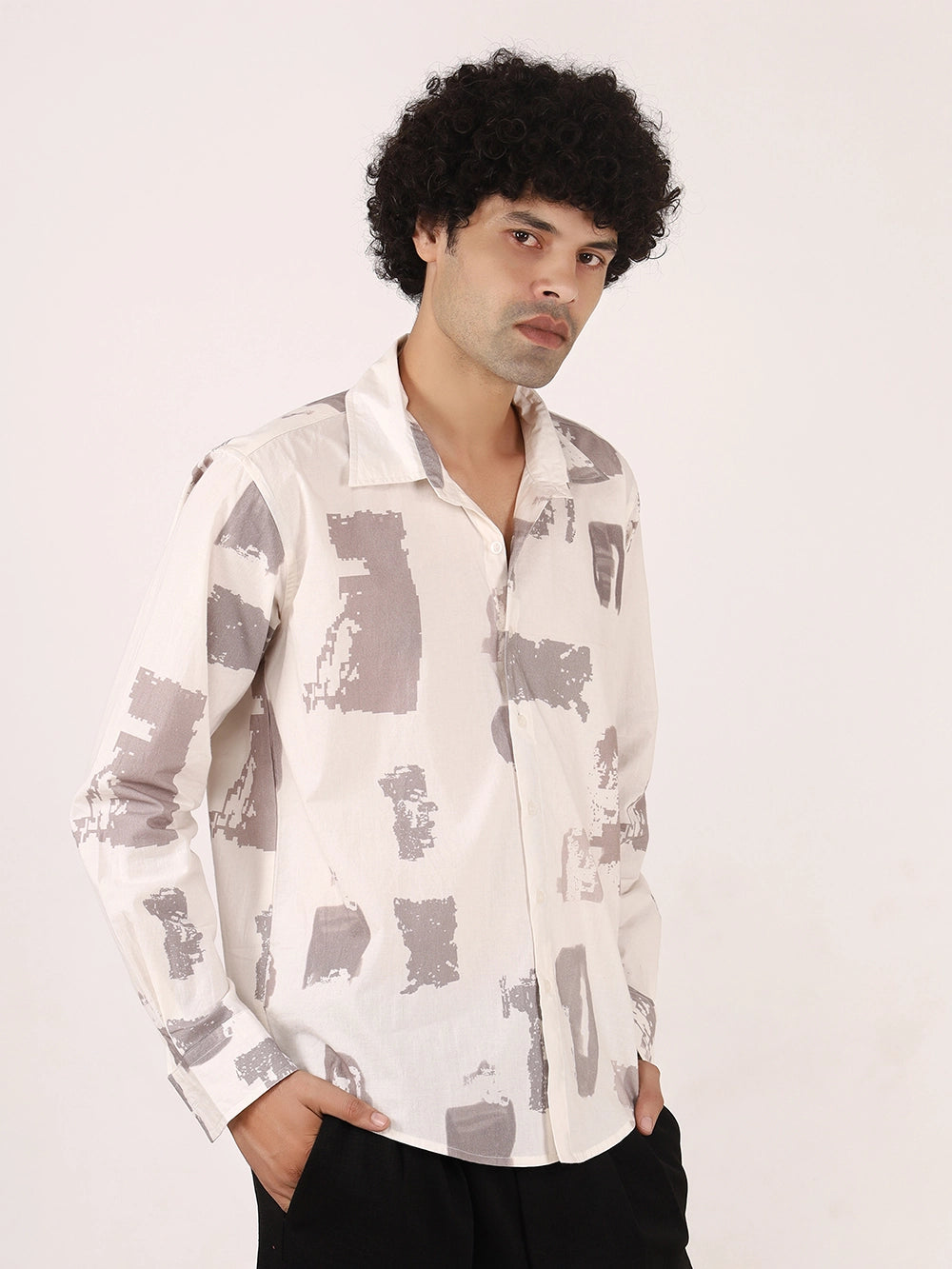 Brushstroke Cotton Full Sleeve Shirt