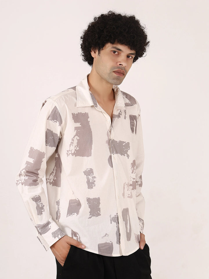 Brushstroke Cotton Full Sleeve Shirt