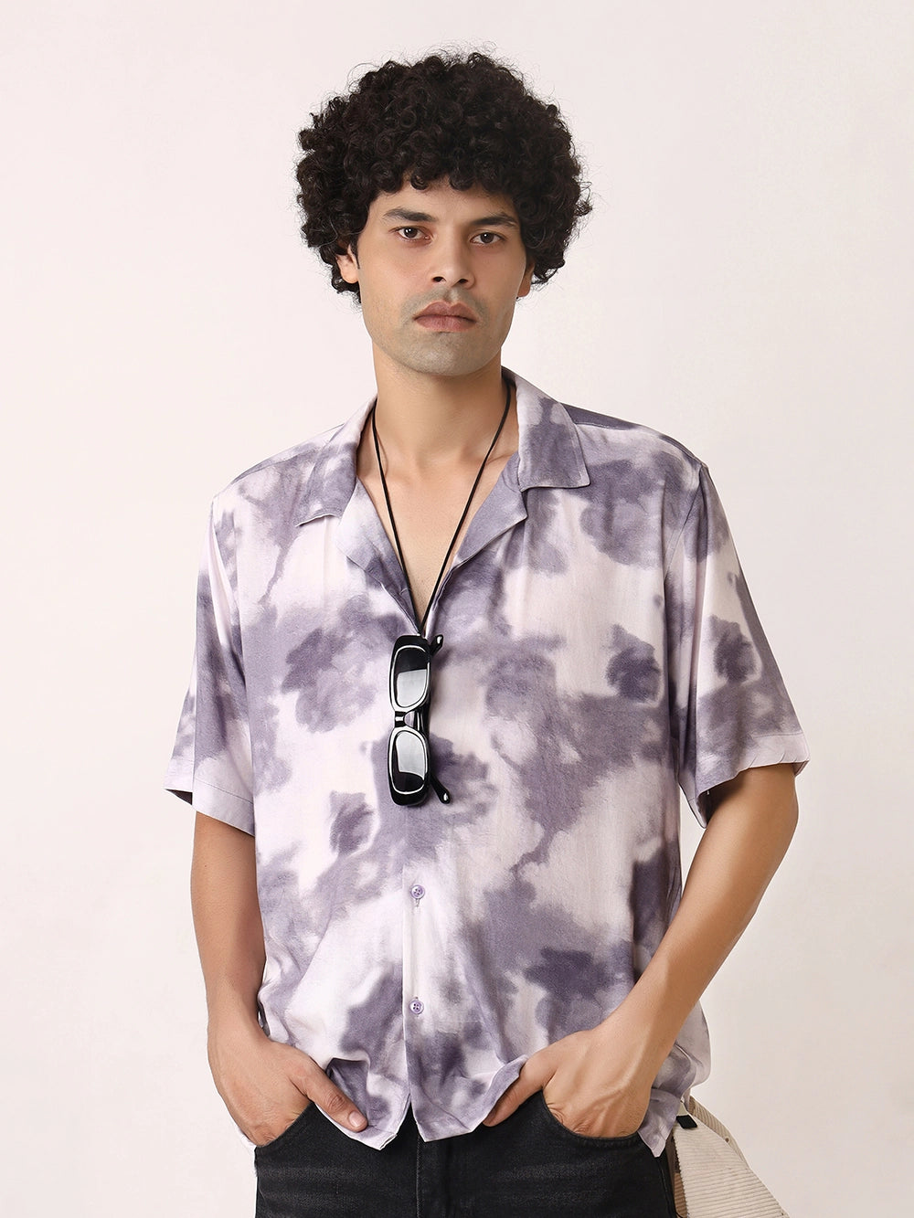Purple Cloudburst Viscose Resort Shirt