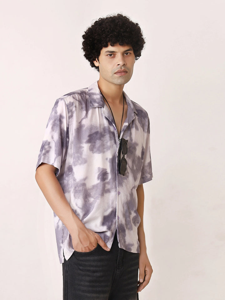 Purple Cloudburst Viscose Resort Shirt