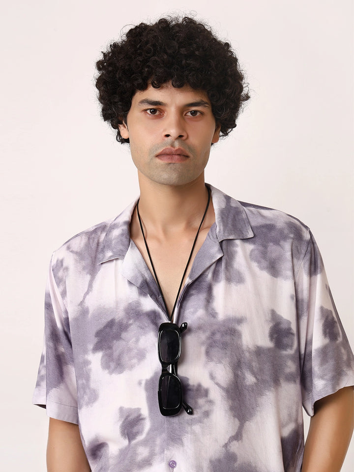 Purple Cloudburst Viscose Resort Shirt